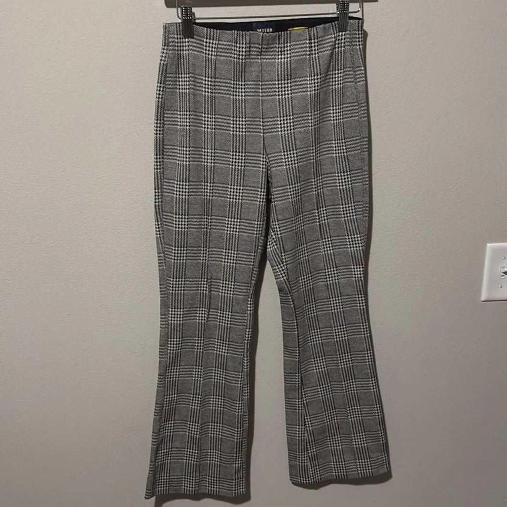 Maeve by Anthropologie Wide Leg Pull on Trousers in a black and White Plaid, XS - Picture 4 of 6